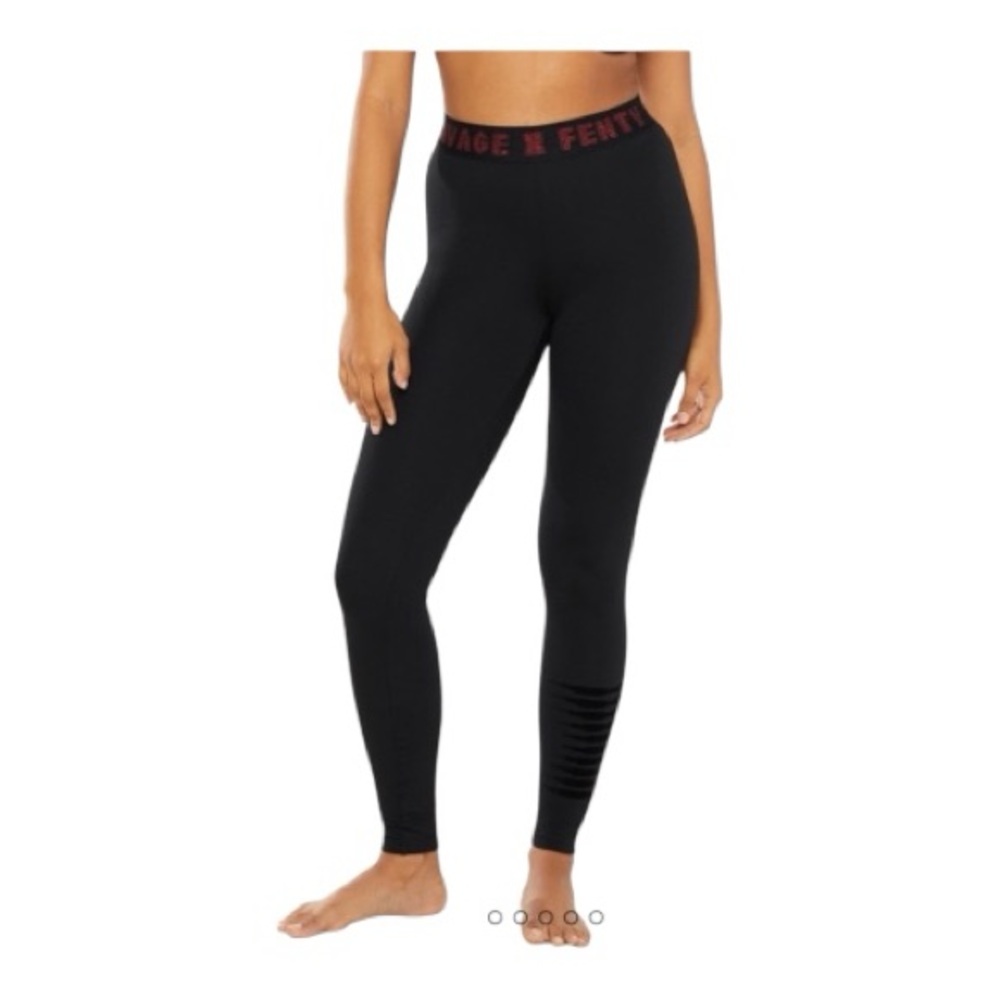 Savage X Fenty Size 1X  High-Waist Ribbed Ankle Leggings with Logo Waistband